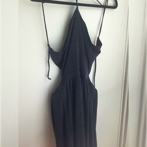 Kimchi blue dark grey backless halter top maxi dress